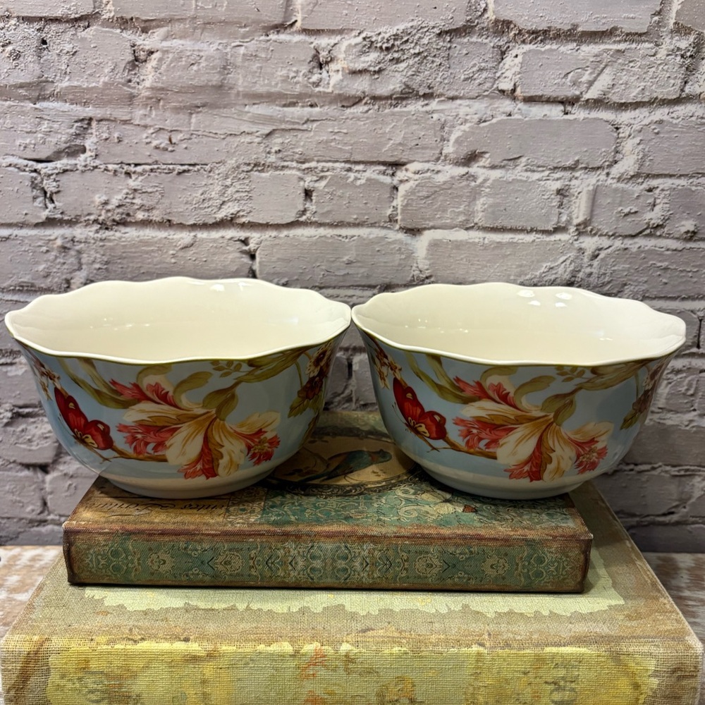 Two 222 Fifth "Spring Biotical" Bowls